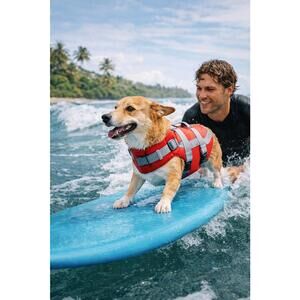 Kuoser Dog Life Jacket Reflective  - Adjustable High Visibility Life Vest Medium